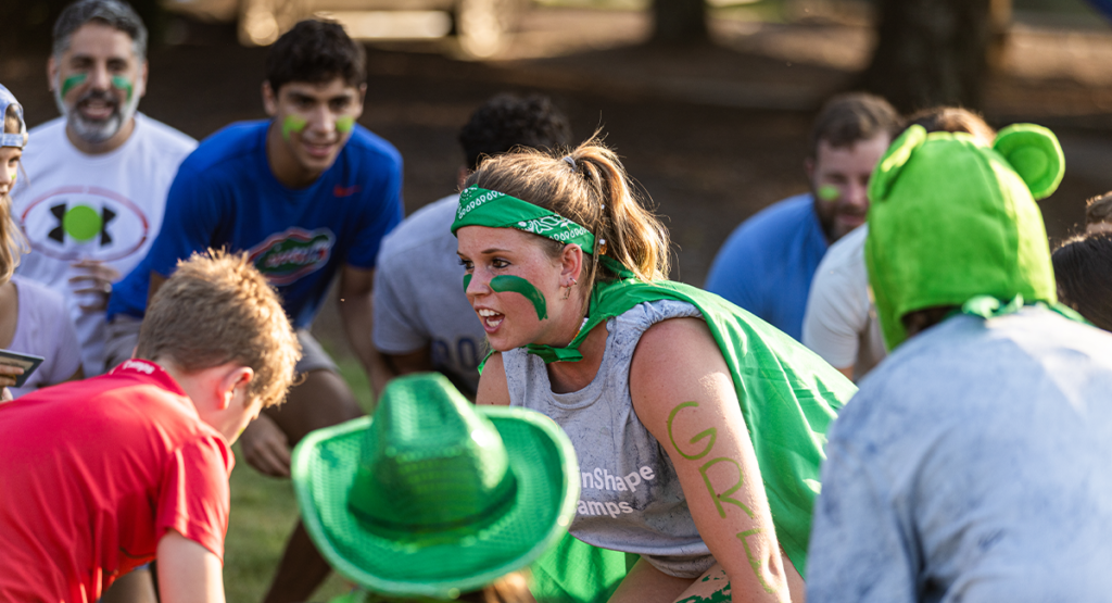 family camp, camp culture, green team, one-week session, mini session