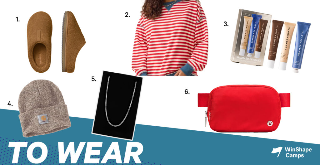 Christmas Gift Ideas, To Wear, Gift Ideas for Kids and Teens, Kid Gift Ideas, WinShape Camps, Clothing Gifts
